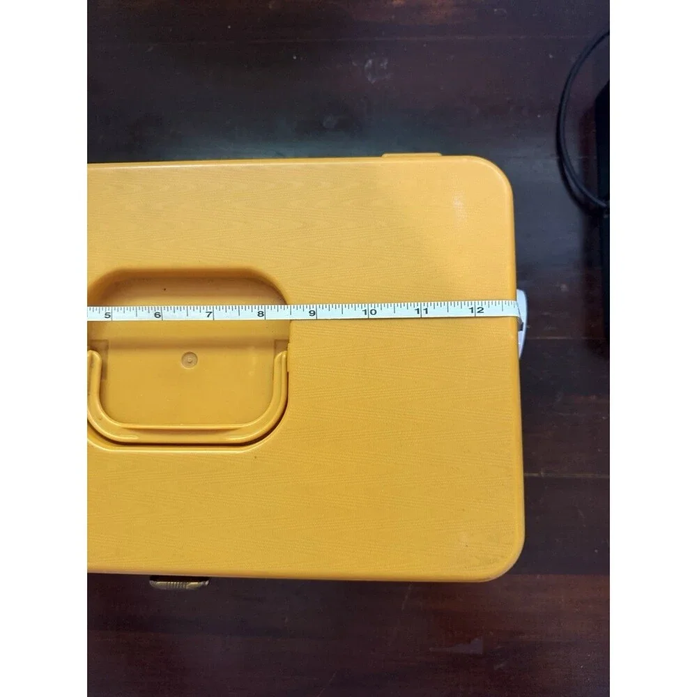 Wilson Mfg Wil-Hold Yellow Plastic Sewing Box Two Levels One Handled Tray